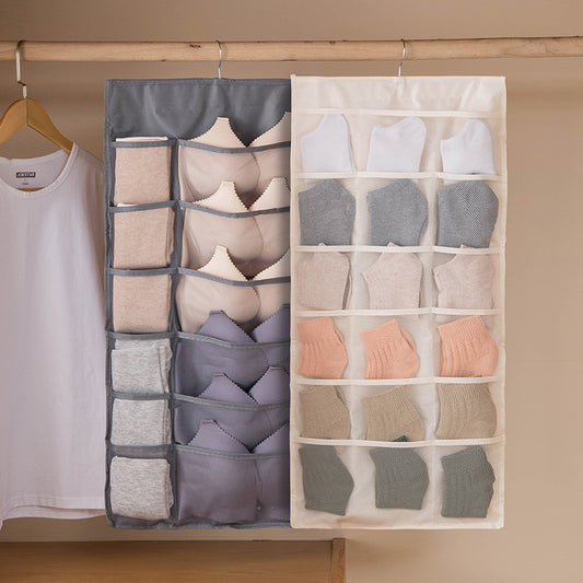 Wholesale of Fabric Wall-mounted Underwear Storage Bags, Sock Storage Hanging Bags, Double-sided Storage Bags