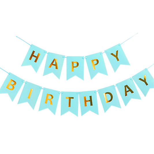 Letters Gilded Fish-tail Flags for Party Backdrop Decoration