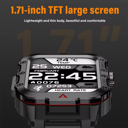 【Hot Selling】Timack® Smart Watch For Huawei Xiaomi Military Men Flashlight Waterproof Outdoor Sport Tracker HD Bluetooth Call Smartwatch