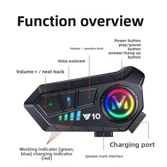 Y10 Helmet Wireless Bluetooth Smart Voice Helmet Long Battery Life Earphones