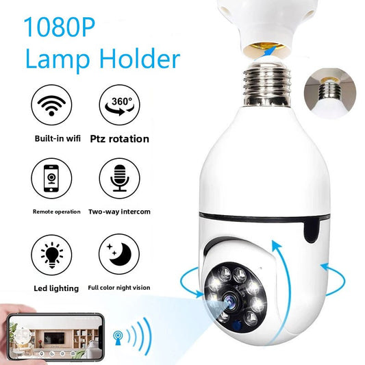 360 Degree Rotating Panoramic HD Bulb Type Surveillance Camera Home Wireless Camera