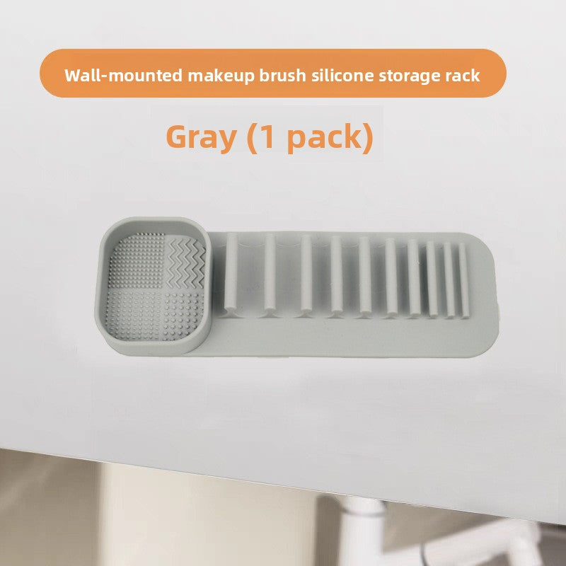 Multi-functional Washing, Brushing and Drying Integrated Makeup Brush, Silicone Beauty Brush Drying Rack, Automatic Adsorption Rack
