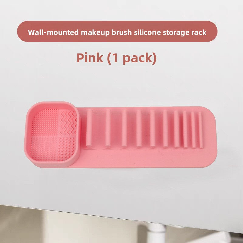 Multi-functional Washing, Brushing and Drying Integrated Makeup Brush, Silicone Beauty Brush Drying Rack, Automatic Adsorption Rack