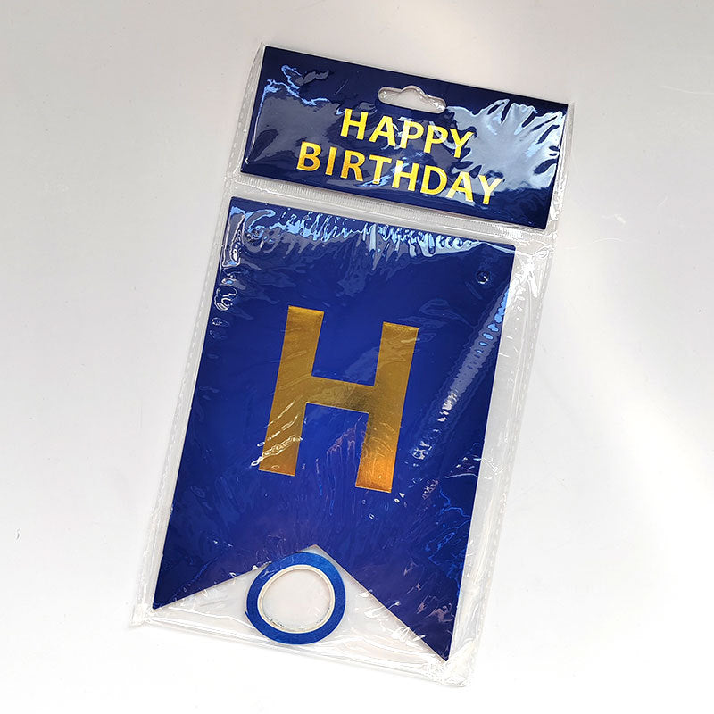 Letters Gilded Fish-tail Flags for Party Backdrop Decoration