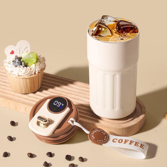 Digital Display Coffee Cup 316 Stainless Steel Intelligent Temperature Measurement Thermos Cup