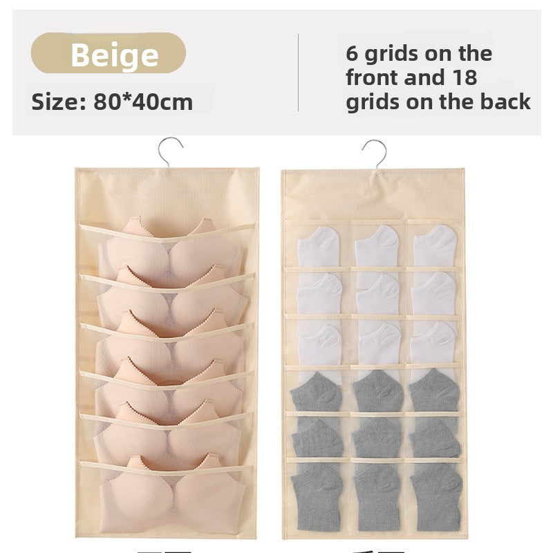 Wholesale of Fabric Wall-mounted Underwear Storage Bags, Sock Storage Hanging Bags, Double-sided Storage Bags