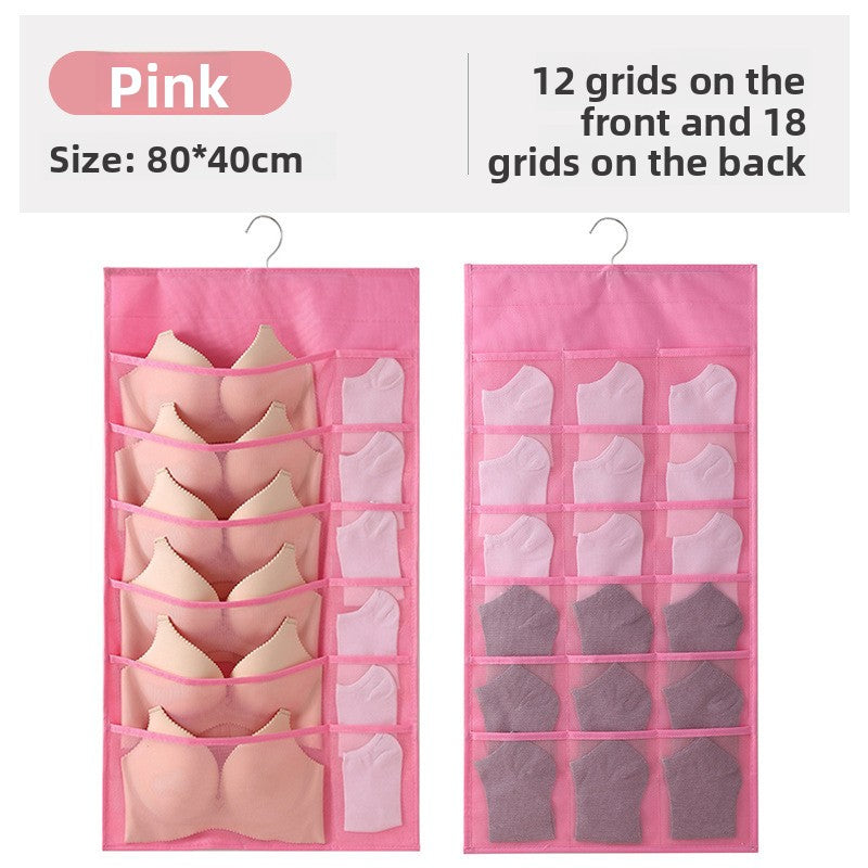 Wholesale of Fabric Wall-mounted Underwear Storage Bags, Sock Storage Hanging Bags, Double-sided Storage Bags