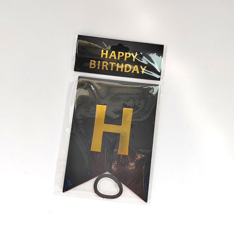 Letters Gilded Fish-tail Flags for Party Backdrop Decoration