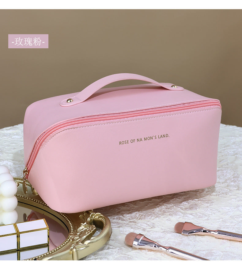 Large Capacity Portable PU Pillow Makeup and Toiletry Storage Bag