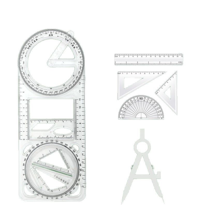 Multifunctional Drawing Ruler Protractor Suitable for Students of All Ages
