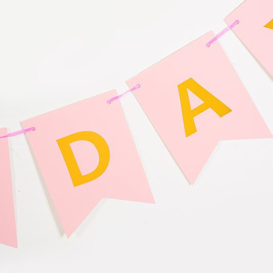 Letters Gilded Fish-tail Flags for Party Backdrop Decoration