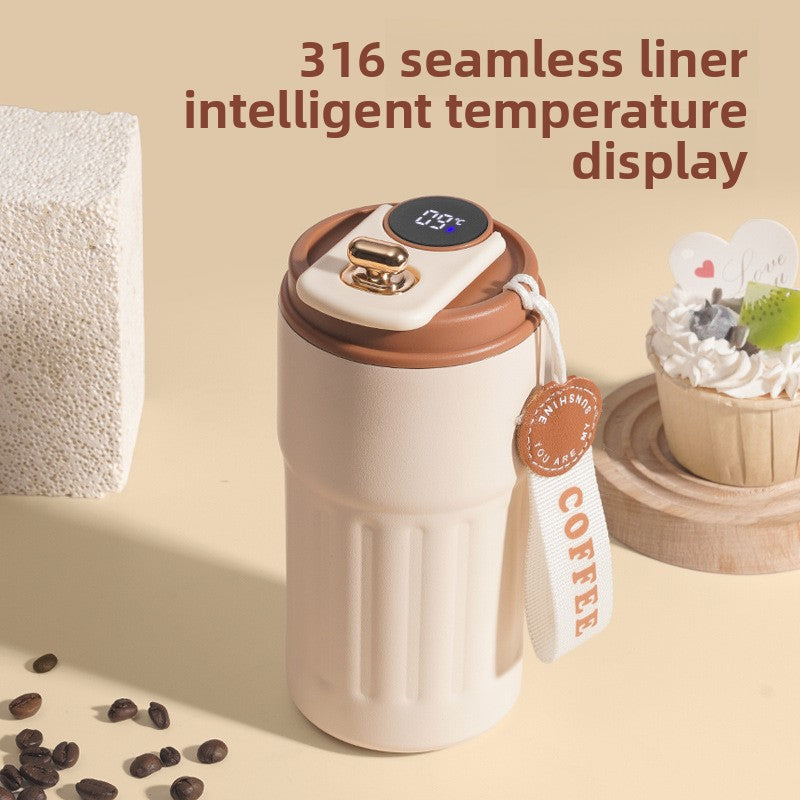 Digital Display Coffee Cup 316 Stainless Steel Intelligent Temperature Measurement Thermos Cup