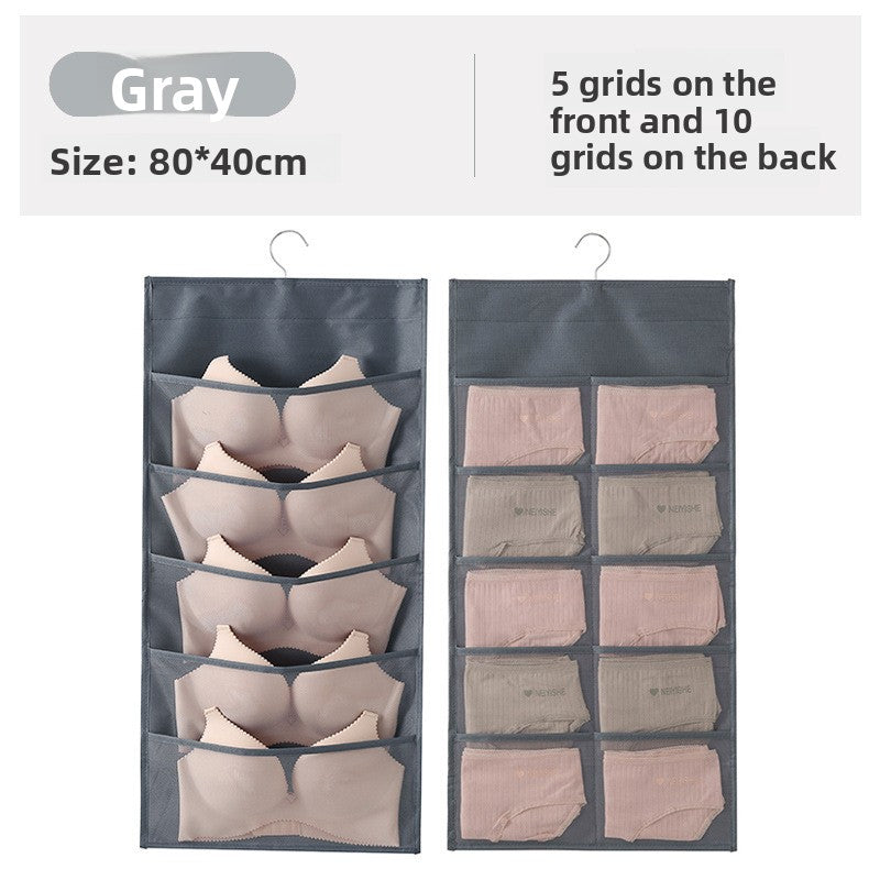 Wholesale of Fabric Wall-mounted Underwear Storage Bags, Sock Storage Hanging Bags, Double-sided Storage Bags