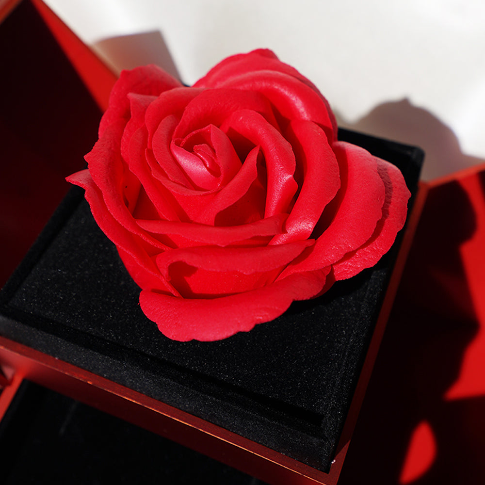 Daughter's 4-Leaf Clover Lucky Charm Necklace and Forever Rose Gift Box