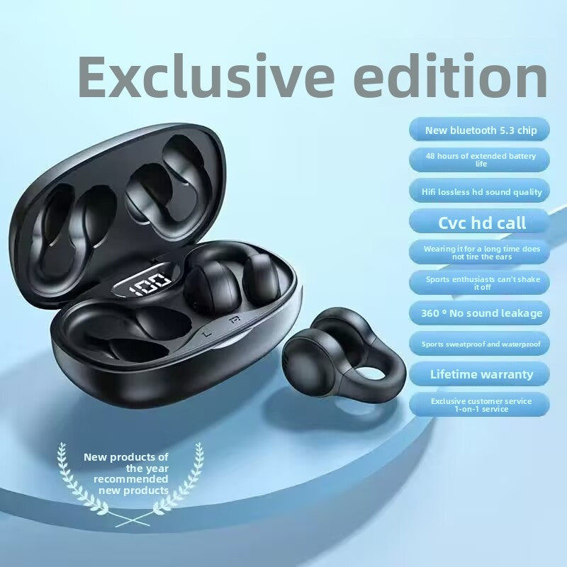X58 Bone Conduction New Wireless Ear Clip Earphone Sports High Quality Noise Reduction Long Battery Life Bluetooth Earphone