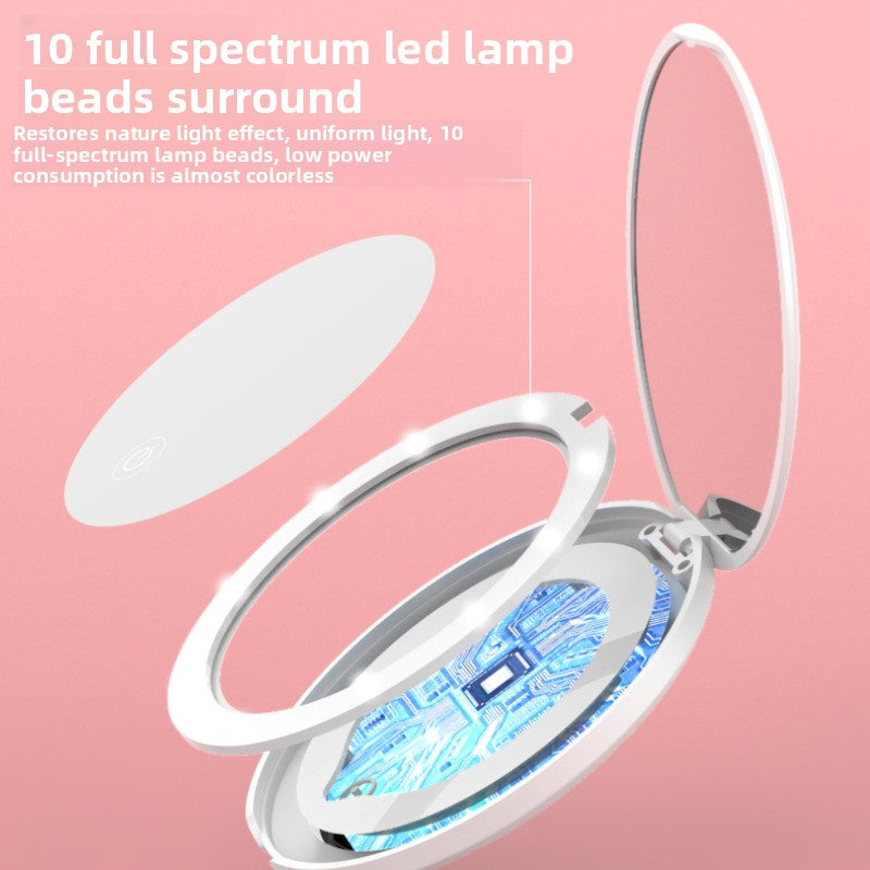 Portable Desktop Folding Mirror Led Light for Grooming